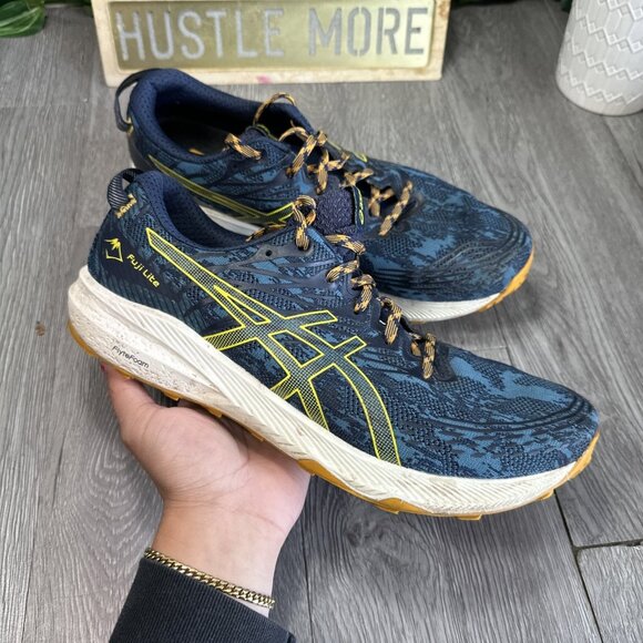 Size 10.5 - ASICS Fuji Lite 3 Ink Teal Golden Yellow